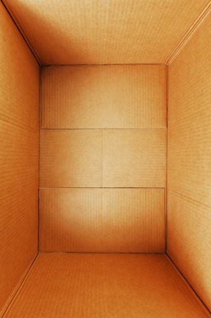 Open cardboard box isolated