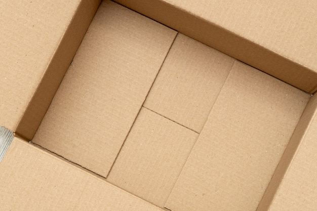 Open cardboard box for packaging close up