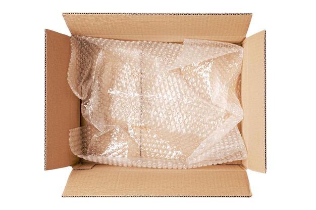 Prime Cardboard Box Open Wrapping Paper Isolated White