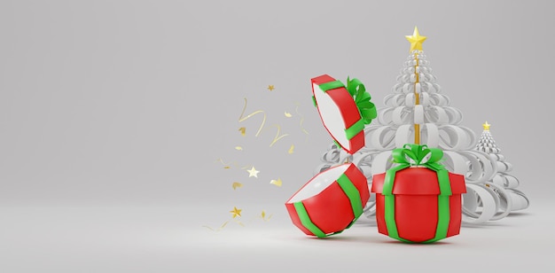 Open christmas gift boxes
