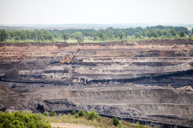 Open coal mine in Luchegorsk, Russia