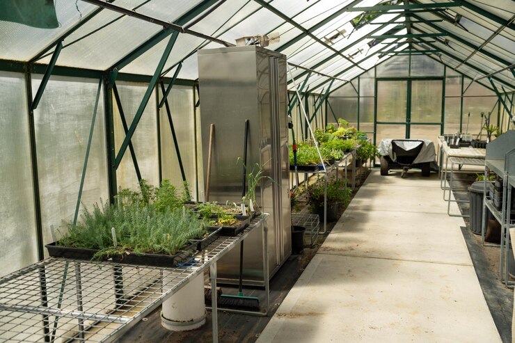 Photo open community garden growing flowers and vegetables with families and children exploring nature in australia