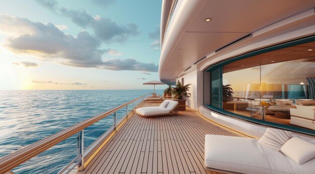 Open deck of a luxury cruise ship