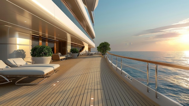 Open deck of a luxury cruise ship