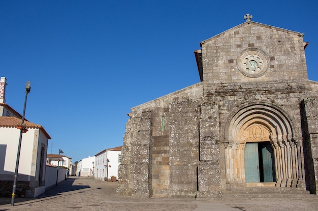 Open door in ancient church in spanish town Medieval church n Camino de Santiago Spiritual travel