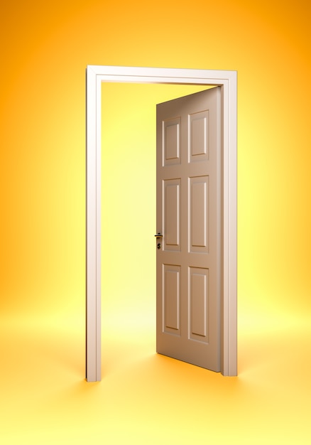 Photo open door and door jamb