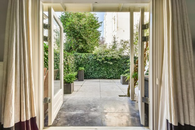 Open door leading to the courtyard of the house