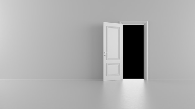 Open door leading in a dark room