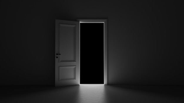 Open door leading to a dark room