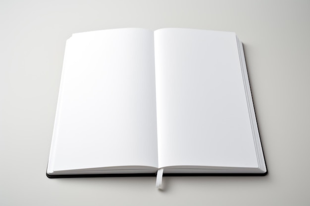 Open empty notebook on white background isolate