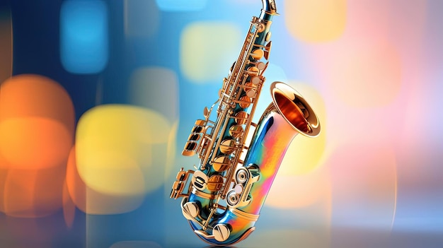 an open face saxophone on a bright light background