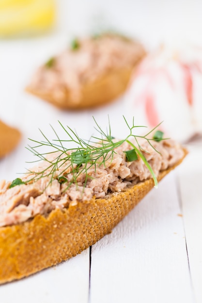 Open geconfronteerd Tuna sandwich