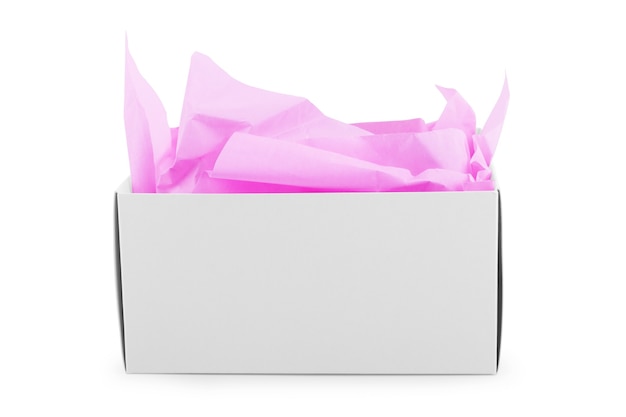 Open geschenkdoos geïsoleerd op een witte achtergrond