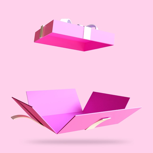 Open gift box surprise Earn point and get rewards Special offer concept 3d rendering