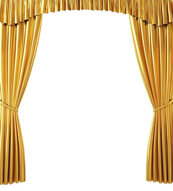 Open golden Curtain