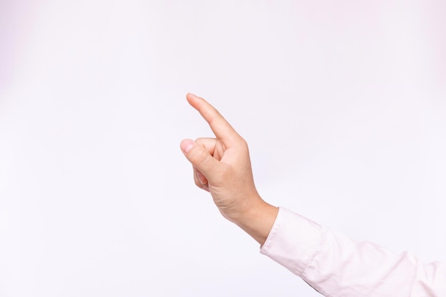 Open hand on white background