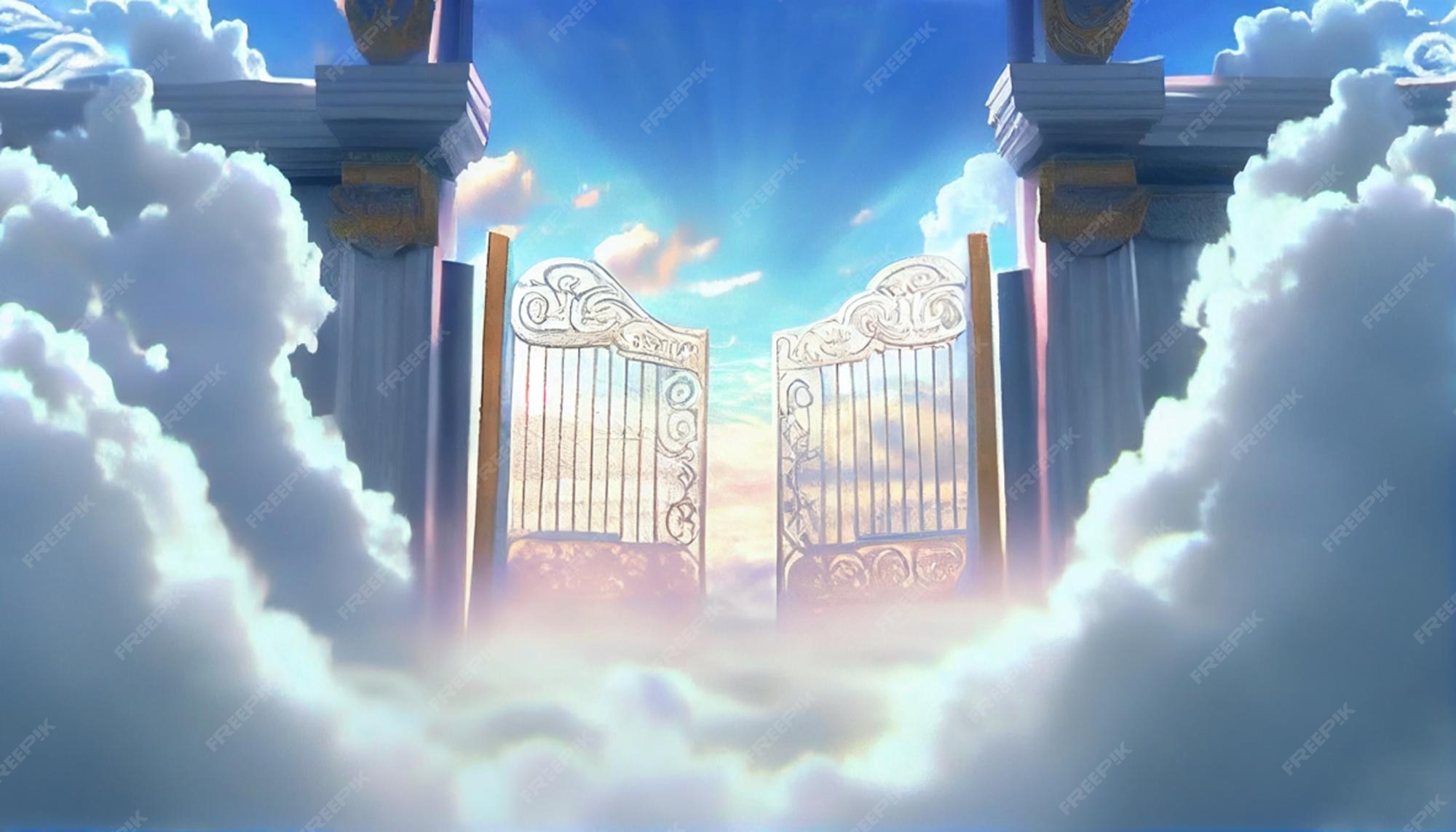Premium Photo Open heavenly gates to paradise AI generative
