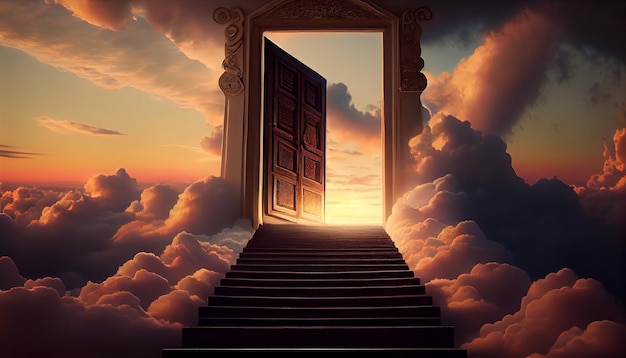 Open heavenly gates to paradise AI generative