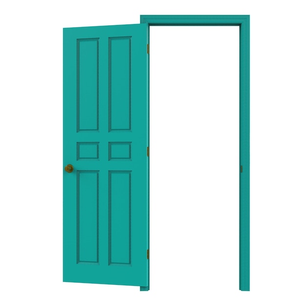 Photo open isolated door closed 3d illustration rendering