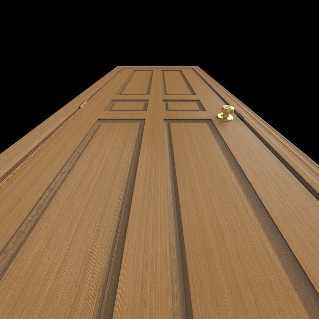 Open isolated door closed 3d illustration rendering