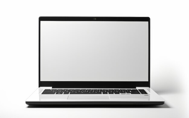 Open Laptop Computer on White Table