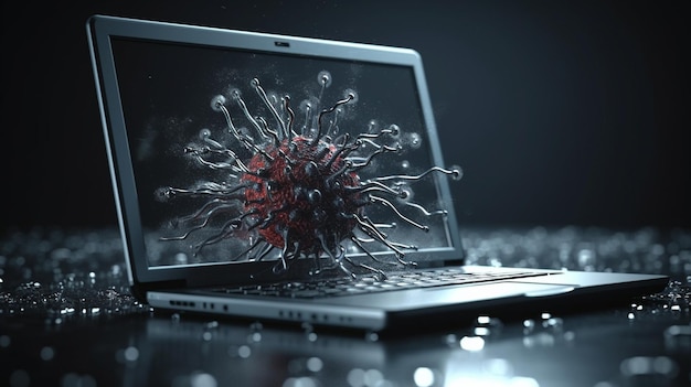 Open laptop en virus generatieve AI