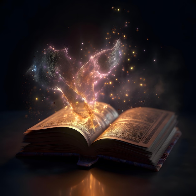 An open magic book