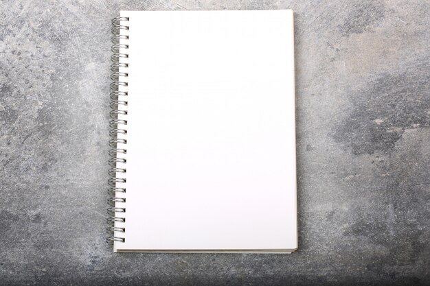 Photo open notebook for notes in natural stone