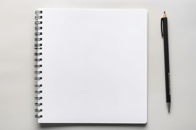 Photo an open notebook with a pencil next to it generative ai