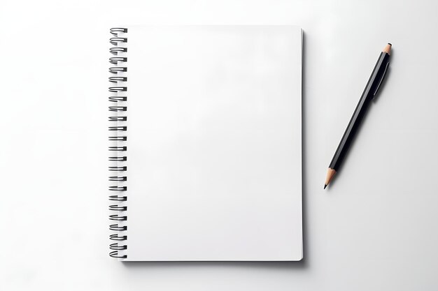 Photo an open notebook with a pencil next to it generative ai