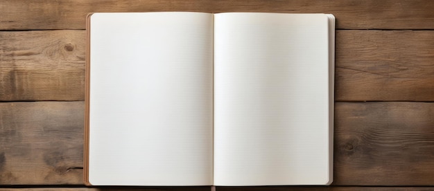 An Open Notebook on a Wooden Table