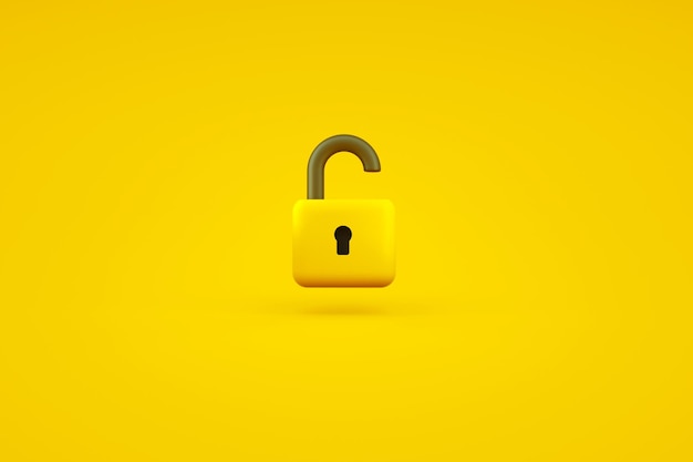 Open padlock render