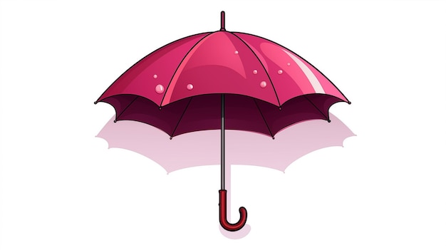 an open pink umbrella in the style