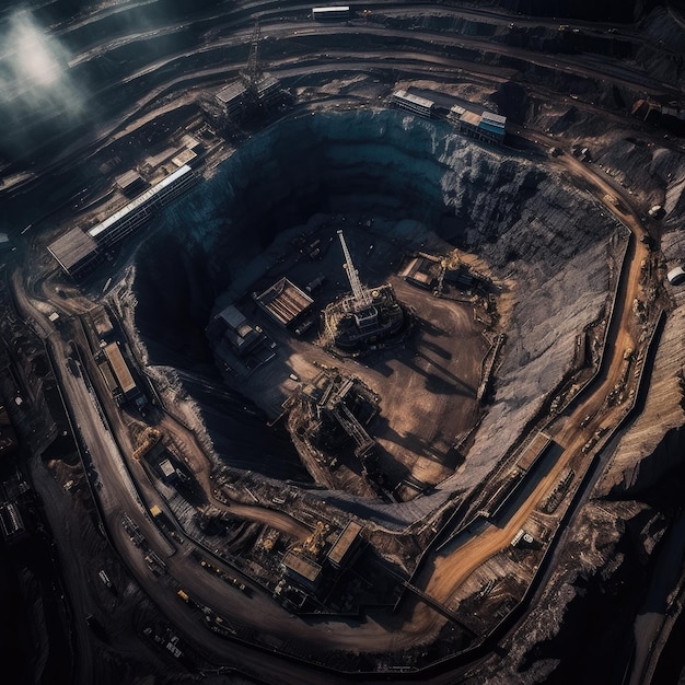 Open pit mine extractive industry for coal generative ai