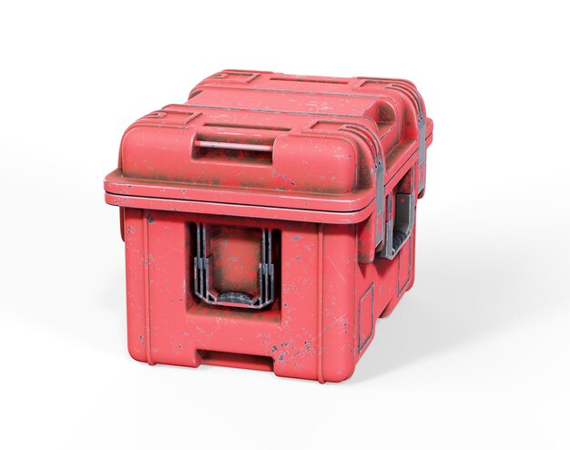 Open plastic containers with 3d render