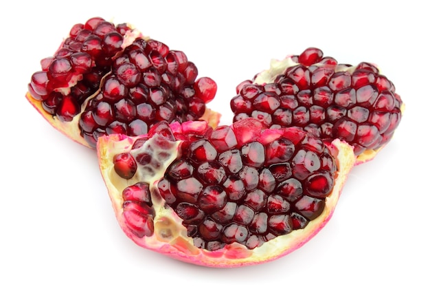 Open pomegranate  on white background