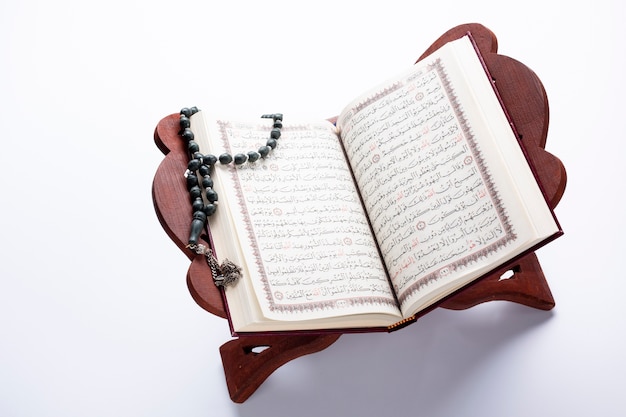 open quran on support to view
