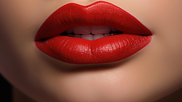 Open red lipstick