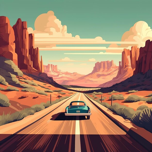 Photo the open road illustration