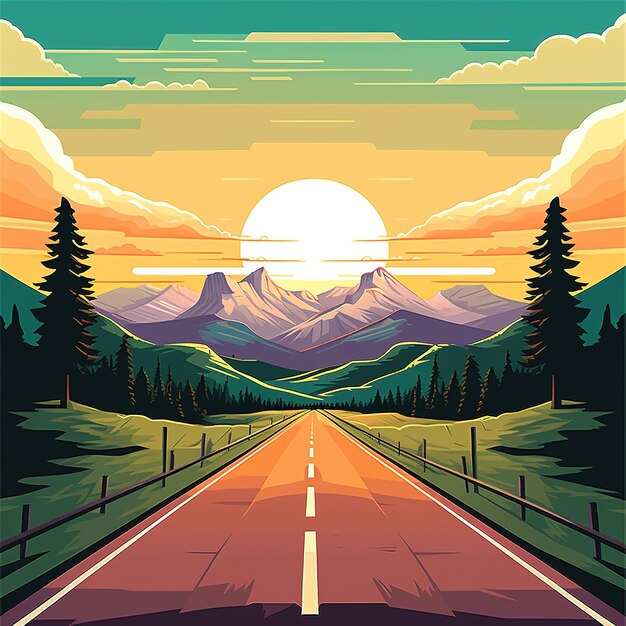 Photo the open road illustration