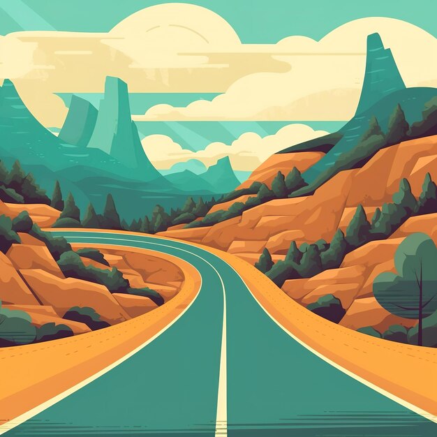 Photo the open road illustration