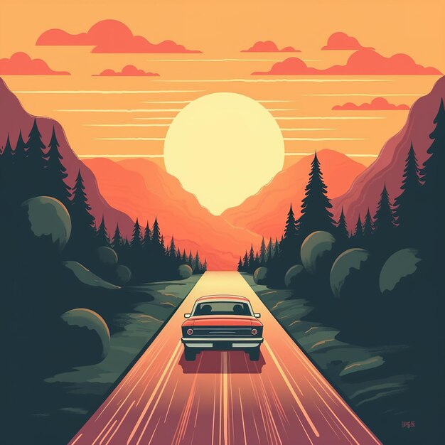 Photo the open road illustration