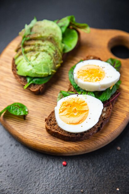 Open sandwich egg avocado whole wheat bread breakfast sandwich healthy food fresh healthy meal