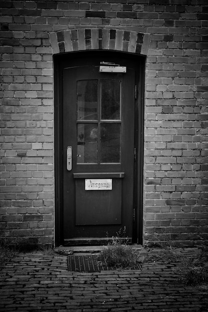 Open sign on wall of building