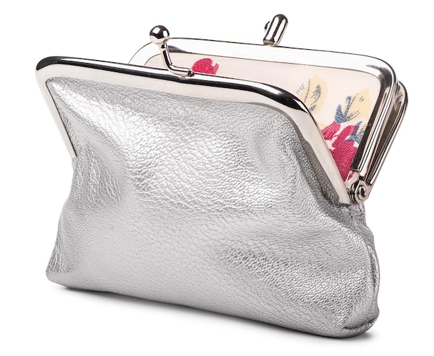 Open silver purse