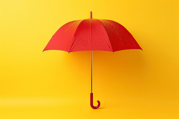 Open umbrella on an isolated background of red and yellow color