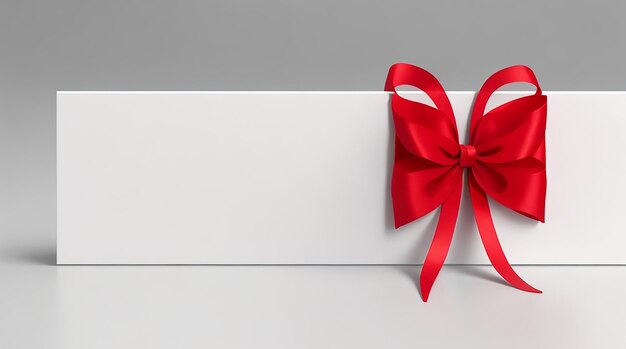 Open White Gift Box with Red Ribbon