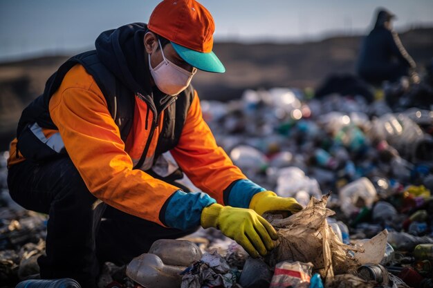 Foto openbare werken voor de inzameling van afval