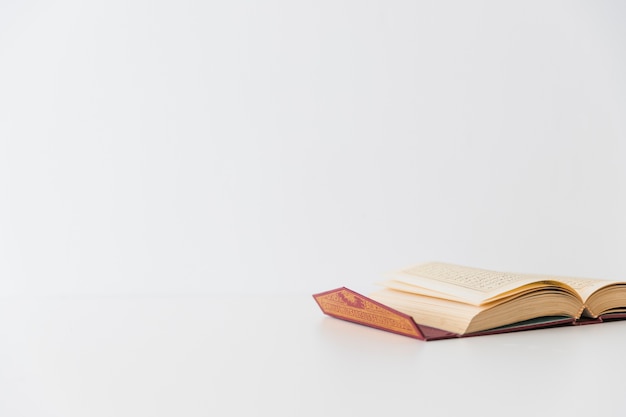 opened book on white