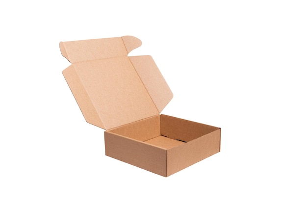 Opened carton, cardboarl box, isolated